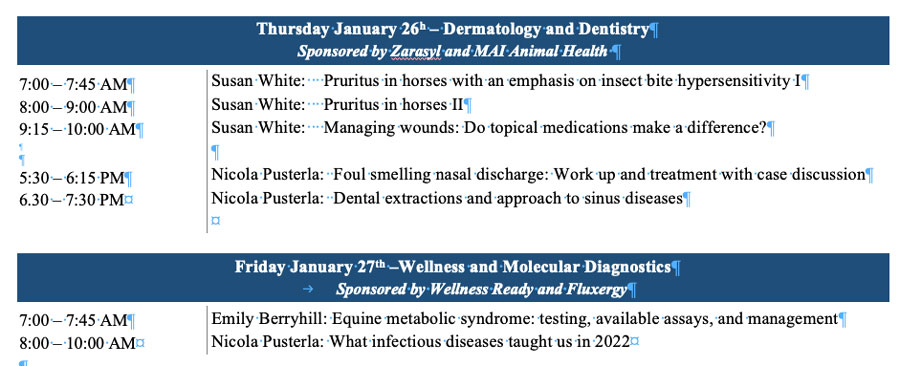 2023 Lake Tahoe Equine Conference schedule p2