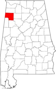 Map of Marion County, Alabama