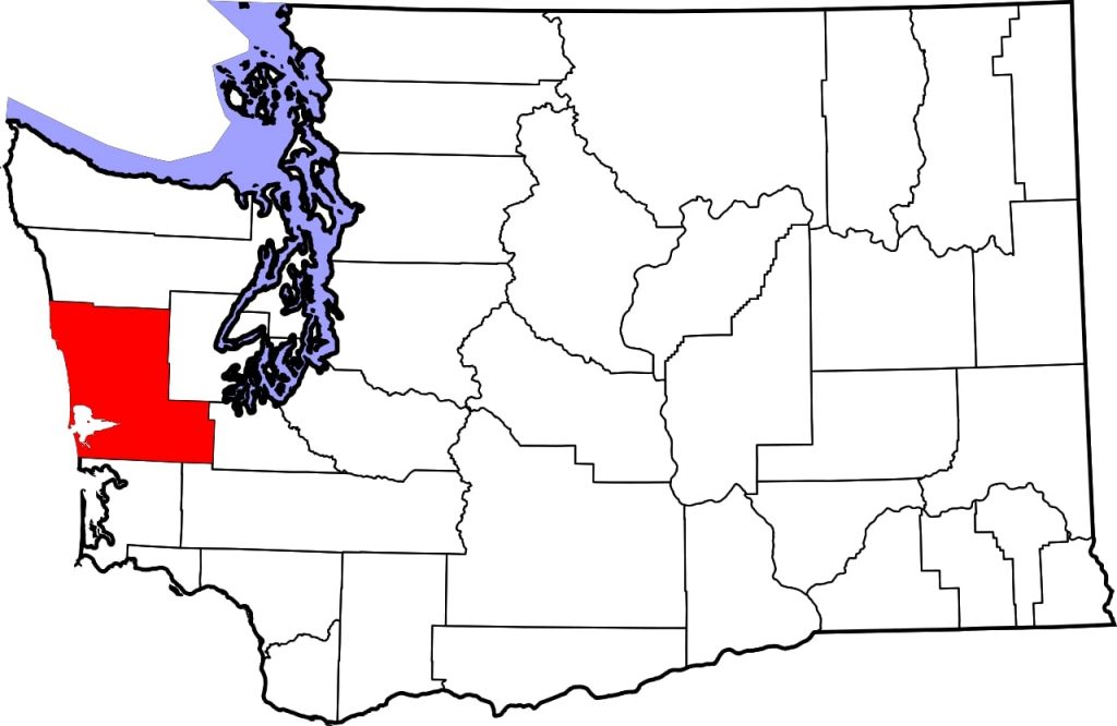 Map of Grays Harbor County, Washington, where there are two cases of equine influenza