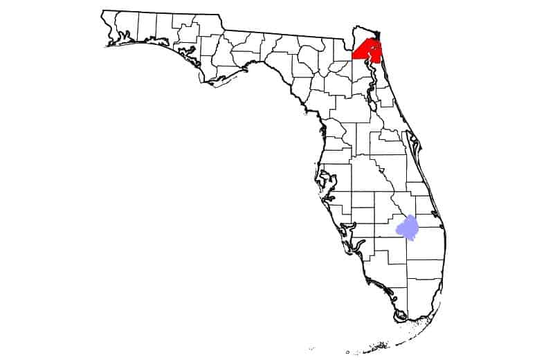 Map of Duval County, FL