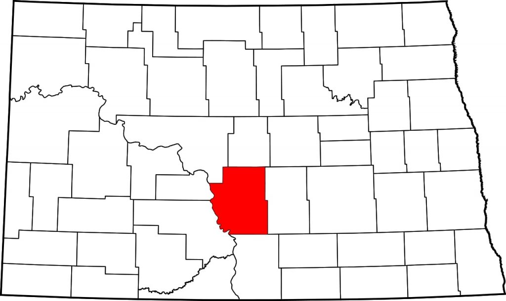 Map of Burleigh County, North Dakota, where a horse has EHM