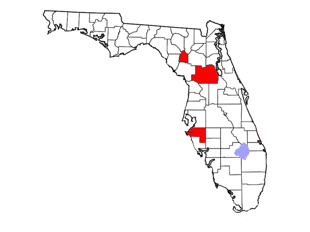 Manatee, Marion and Gilchrist counties, Florida