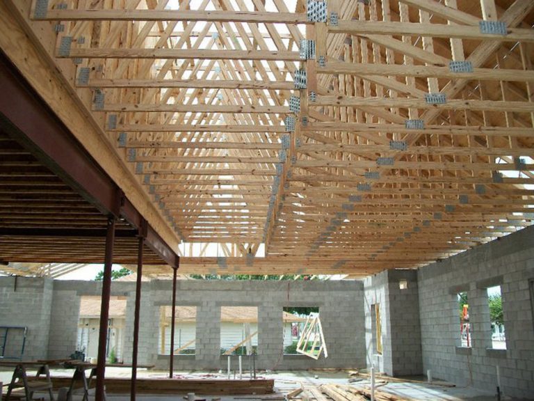 animal arts vet hospital wood truss roof construction