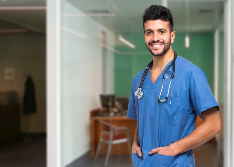 Portrait of an handsome young doctor