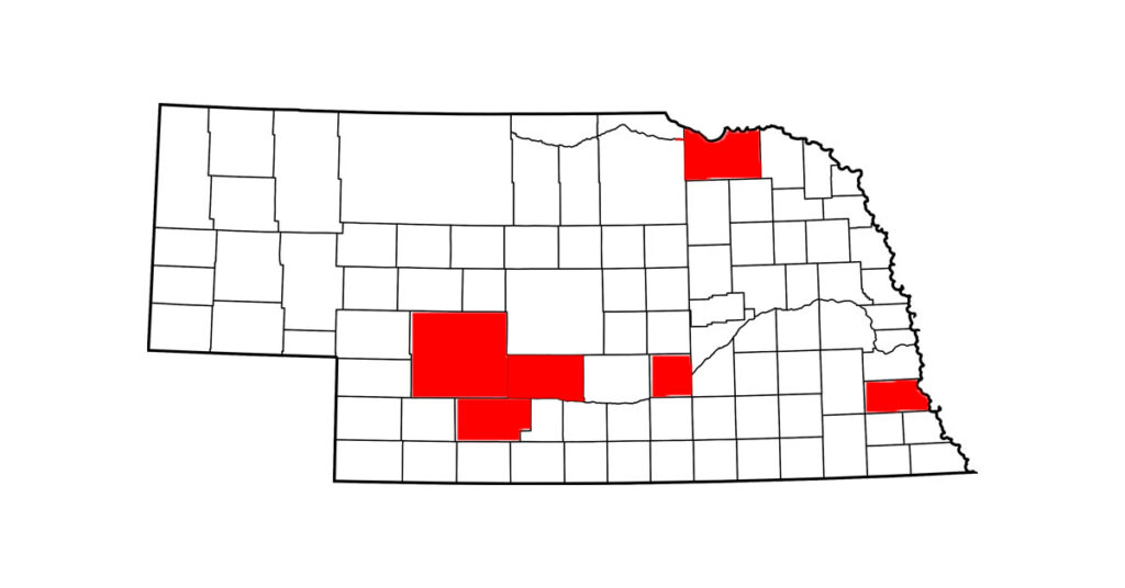 Six West Nile virus (WNV) cases have been confirmed in Nebraska in Dawson, Frontier, Hall, Knox, Lincoln and Otoe counties.