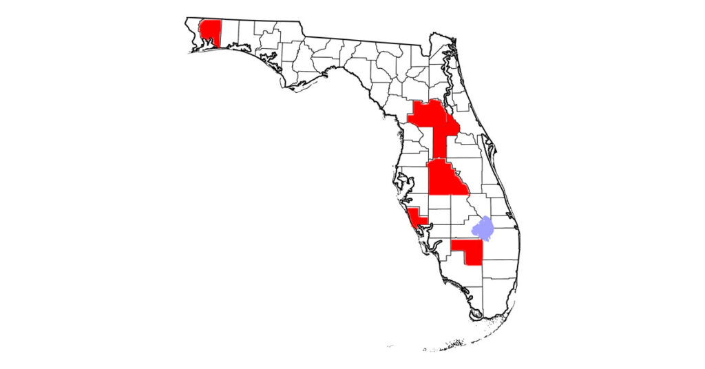 Equine strangles cases have been confirmed in Hendry, Lake, Polk, Sarasota, Marion, and Santa Rosa counties, Florida. 