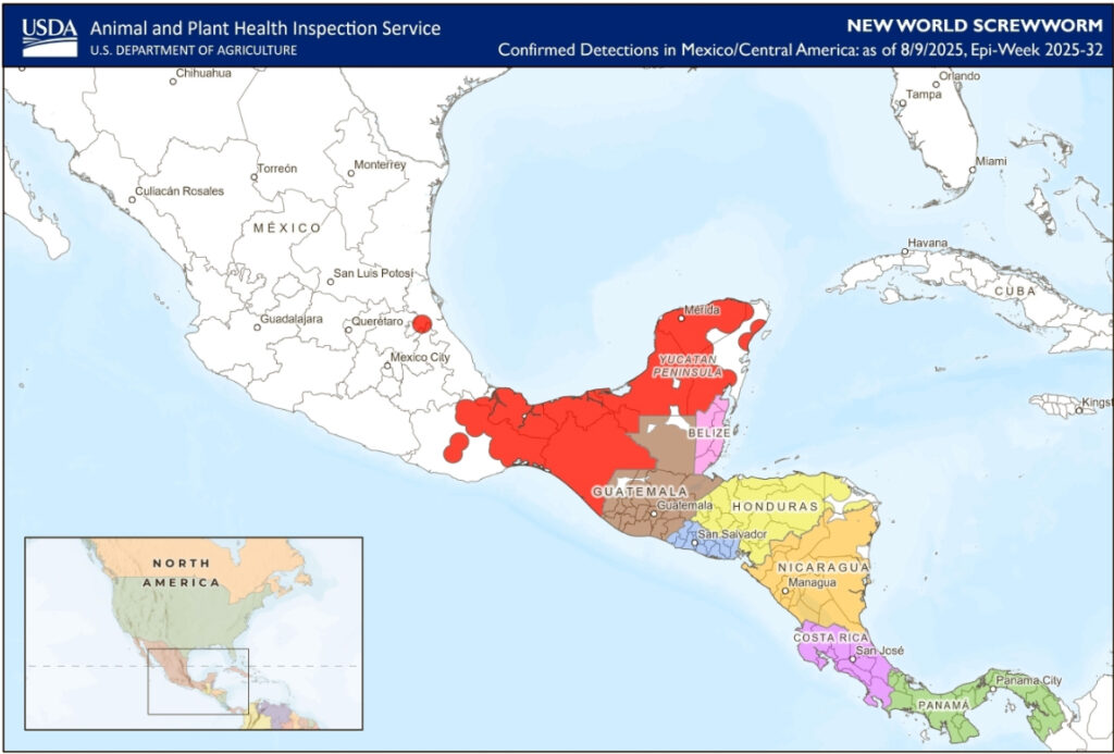 Confirmed NWS detections in Mexico and Central America. 