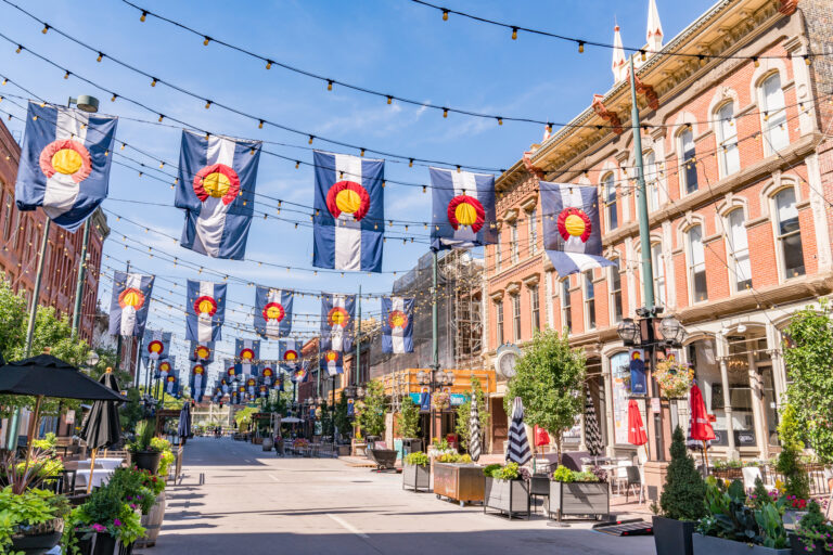 Shops and restaurants along Larimer Square in downtown Denver