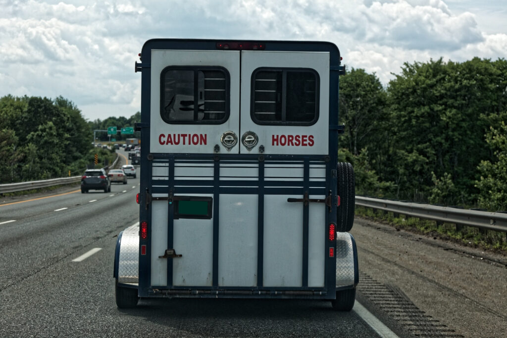Horse trailer on the highway