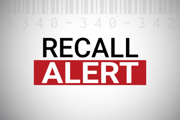 Recall alert background template. Banner design with text and barcode